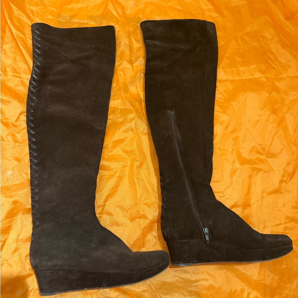 Alaia Women's Brown Suede Knee-High Boots